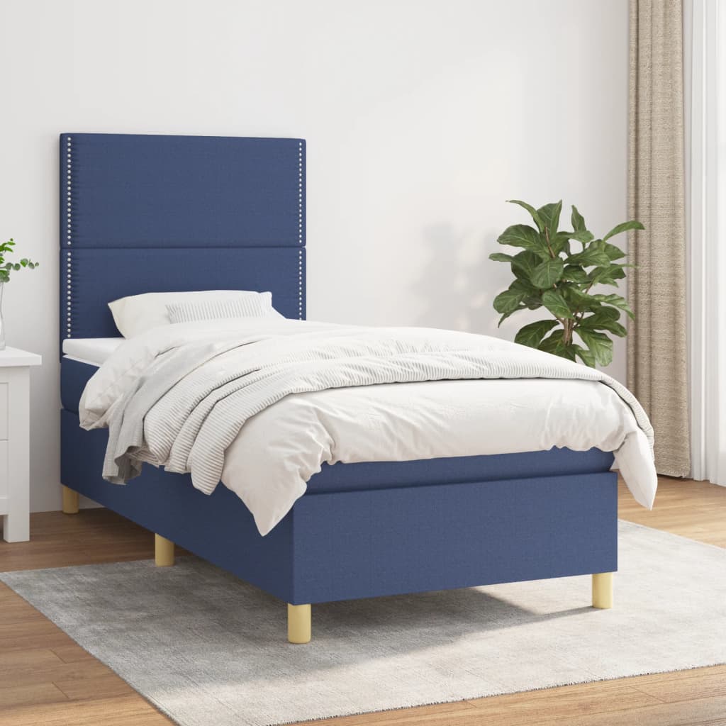 Sommier À Lattes De Lit Avec Matelas 100X200Cm Tissu