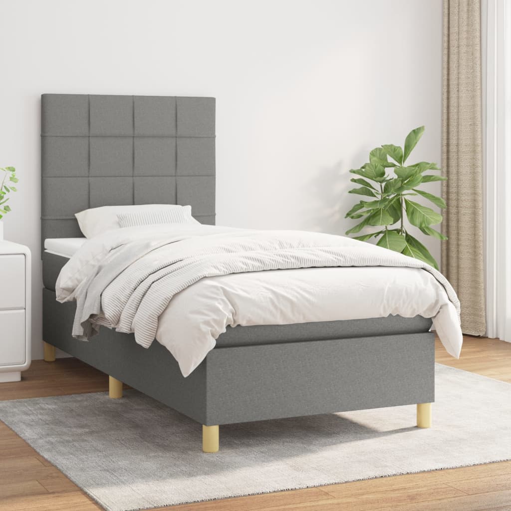 Sommier À Lattes De Lit Avec Matelas 100X200Cm Tissu