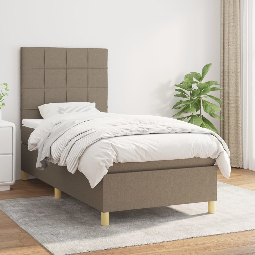 Sommier À Lattes De Lit Avec Matelas 100X200Cm Tissu