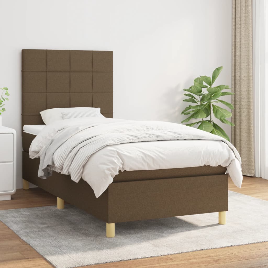 Sommier À Lattes De Lit Avec Matelas 100X200Cm Tissu