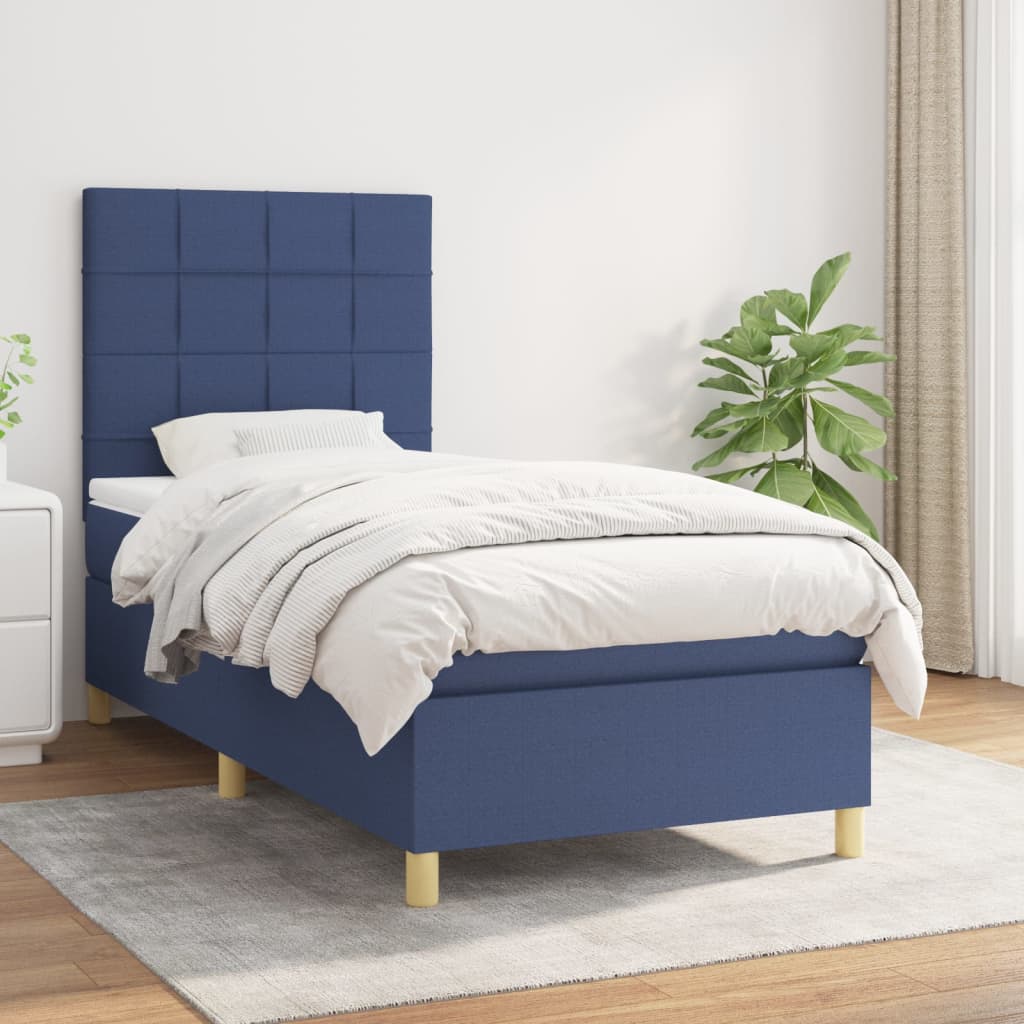 Sommier À Lattes De Lit Avec Matelas 100X200Cm Tissu