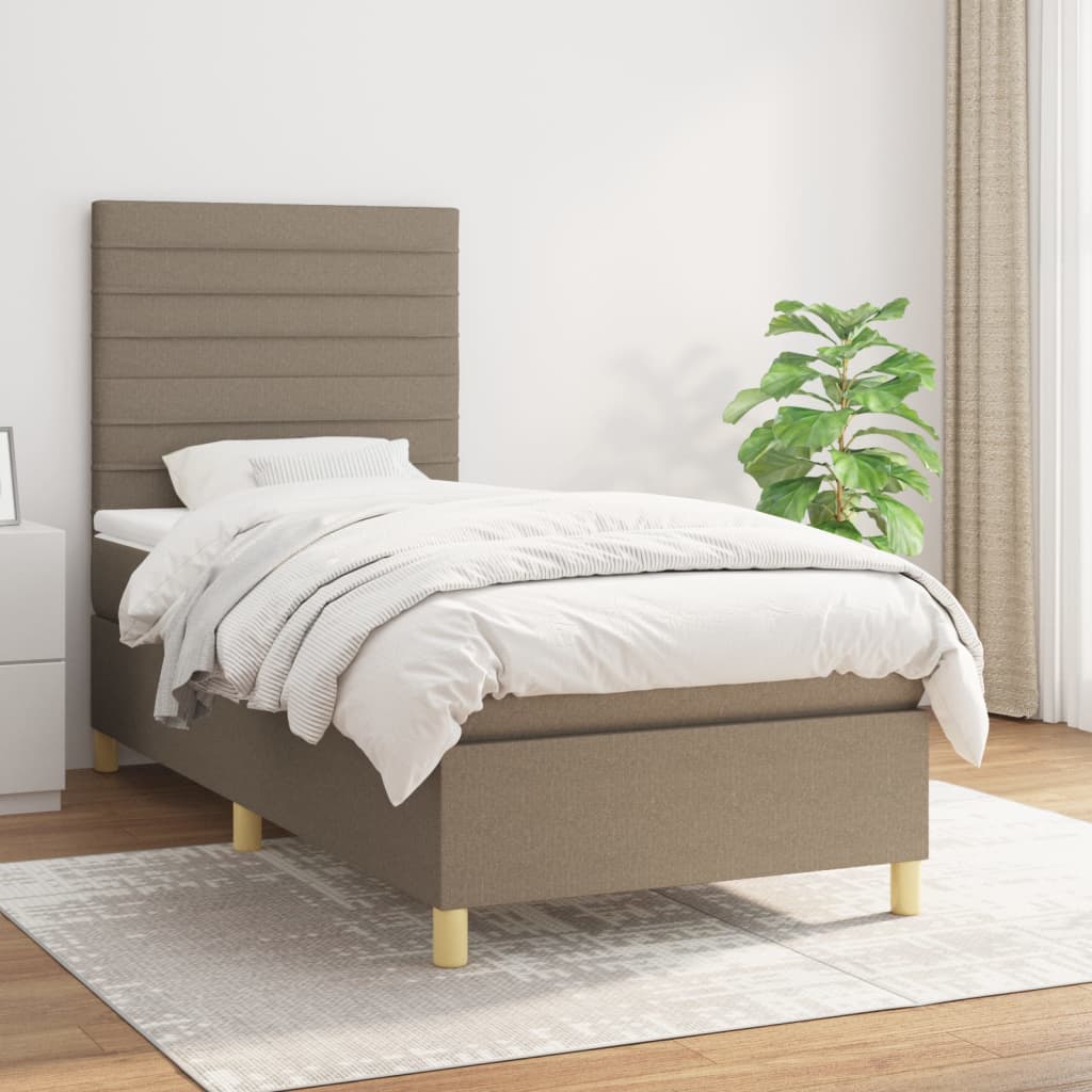 Sommier À Lattes De Lit Avec Matelas 100X200Cm Tissu