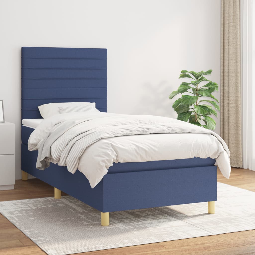 Sommier À Lattes De Lit Avec Matelas 100X200Cm Tissu
