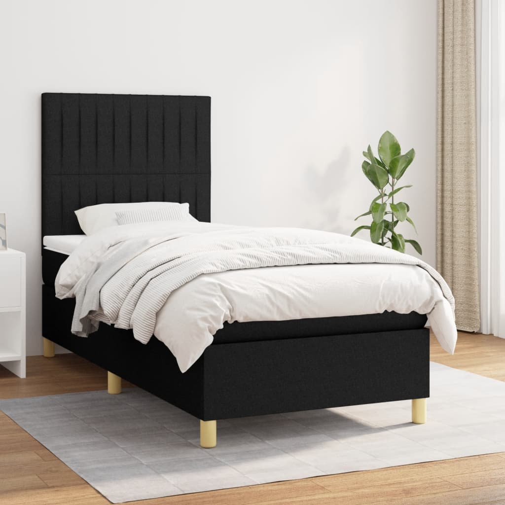 Sommier À Lattes De Lit Avec Matelas 100X200Cm Tissu
