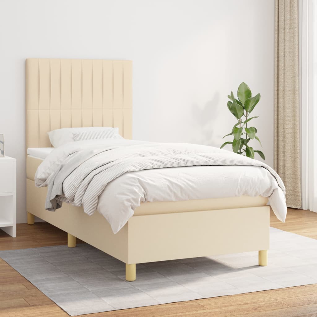 Sommier À Lattes De Lit Avec Matelas 100X200Cm Tissu