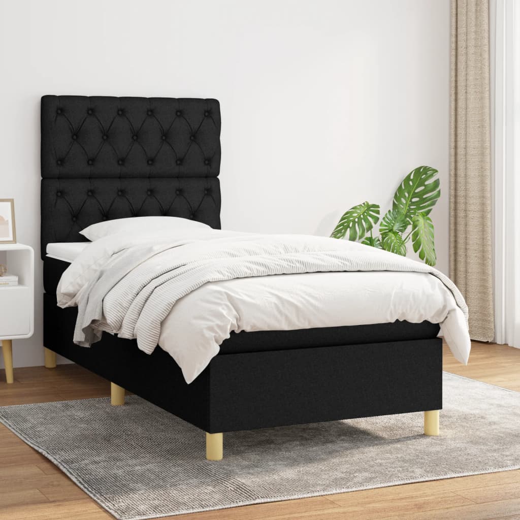 Sommier À Lattes De Lit Avec Matelas 100X200Cm Tissu