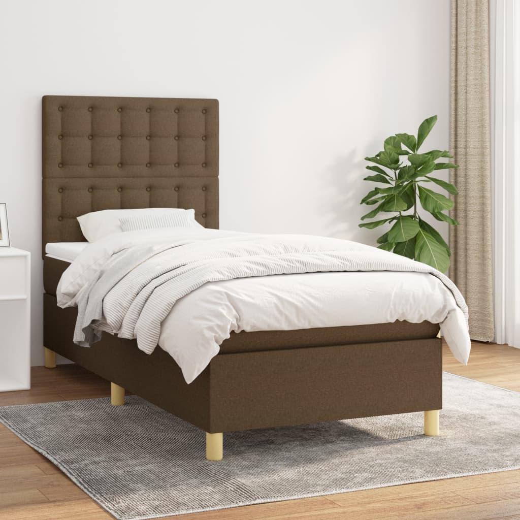 Sommier À Lattes De Lit Avec Matelas 100X200Cm Tissu