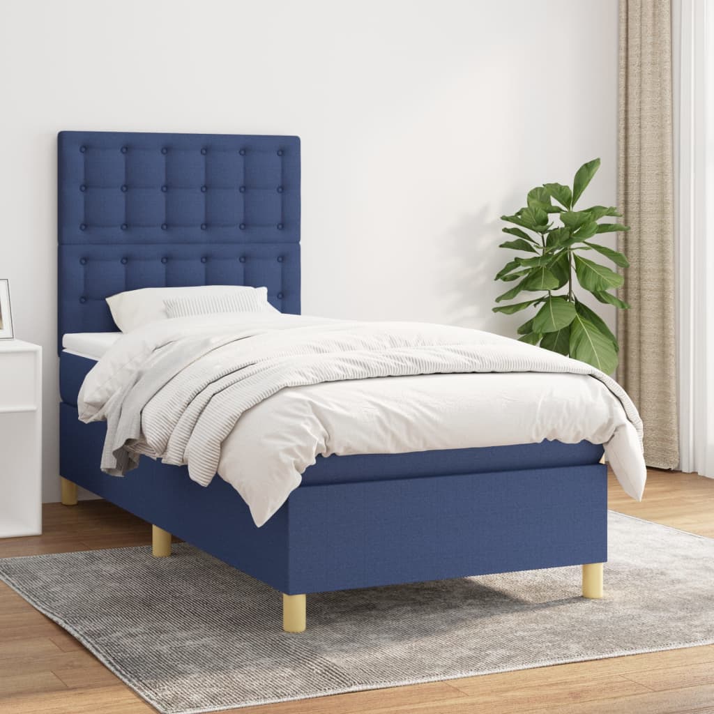 Sommier À Lattes De Lit Avec Matelas 100X200Cm Tissu
