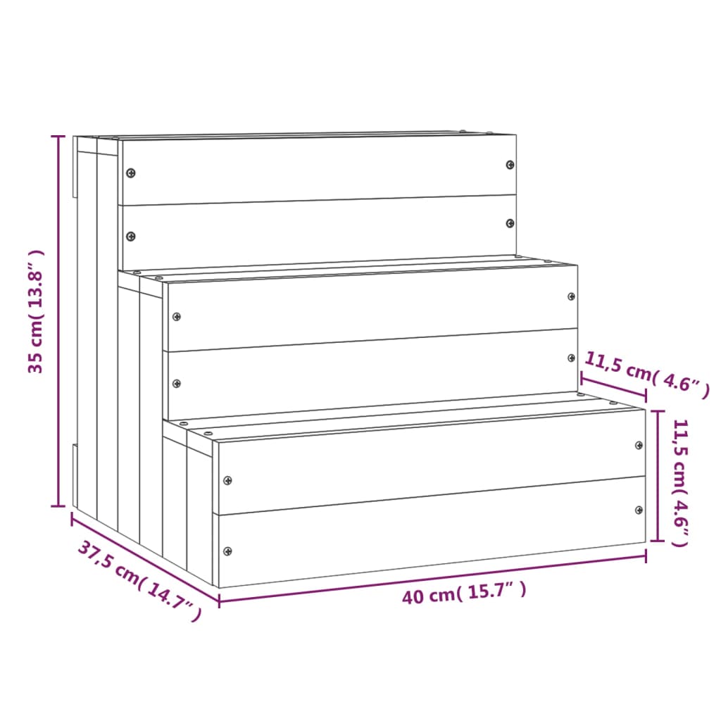 Escalier Pour Animaux De Compagnie 40X37,5X35 Cm Bois De Pin
