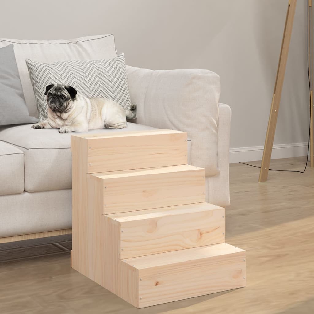 Escalier Pour Animaux De Compagnie 40X37,5X35 Cm Bois De Pin
