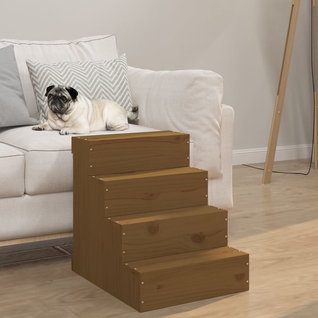 Escalier Pour Animaux De Compagnie 40X37,5X35 Cm Bois De Pin
