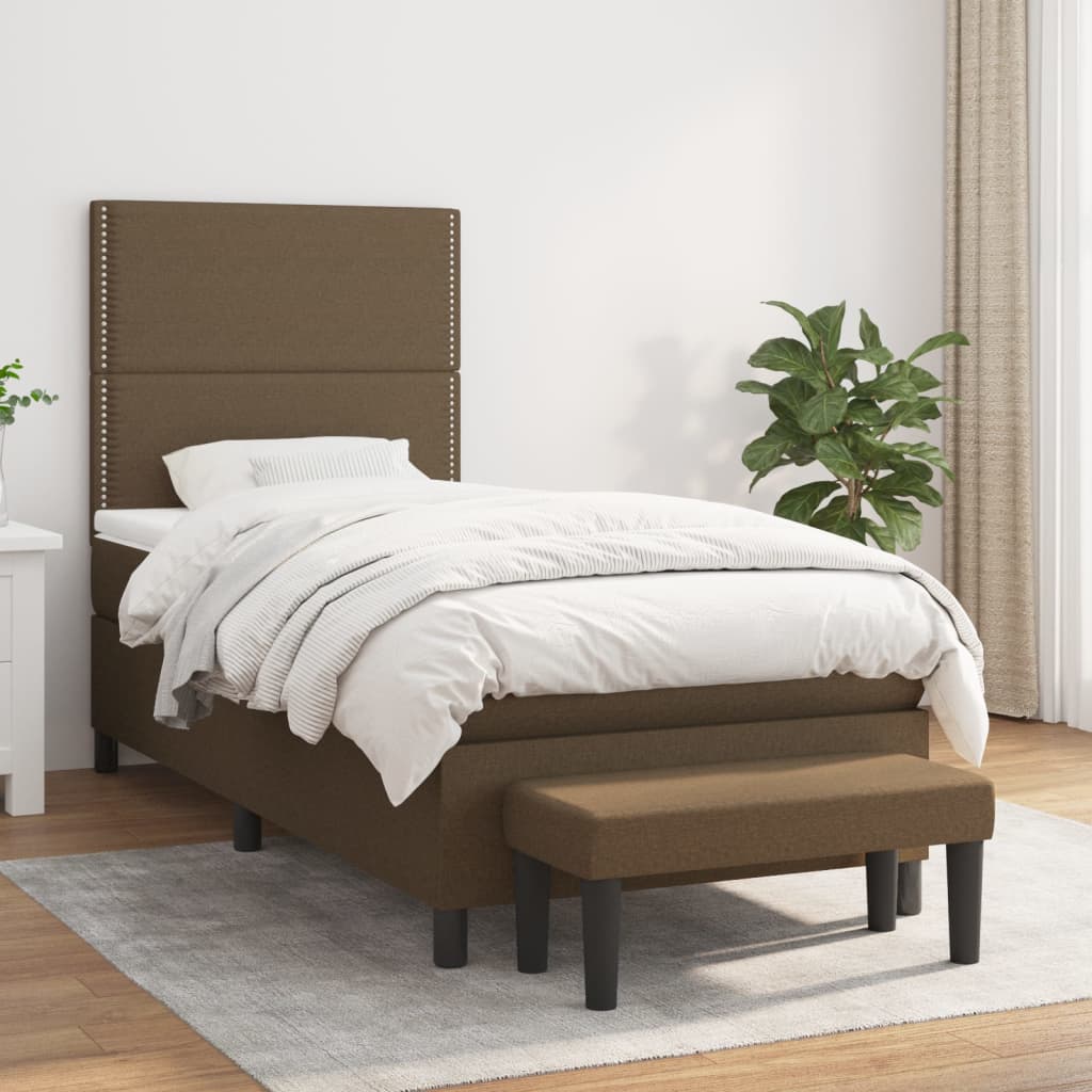 Lit À Ressorts Avec Tête De Lit Tissu