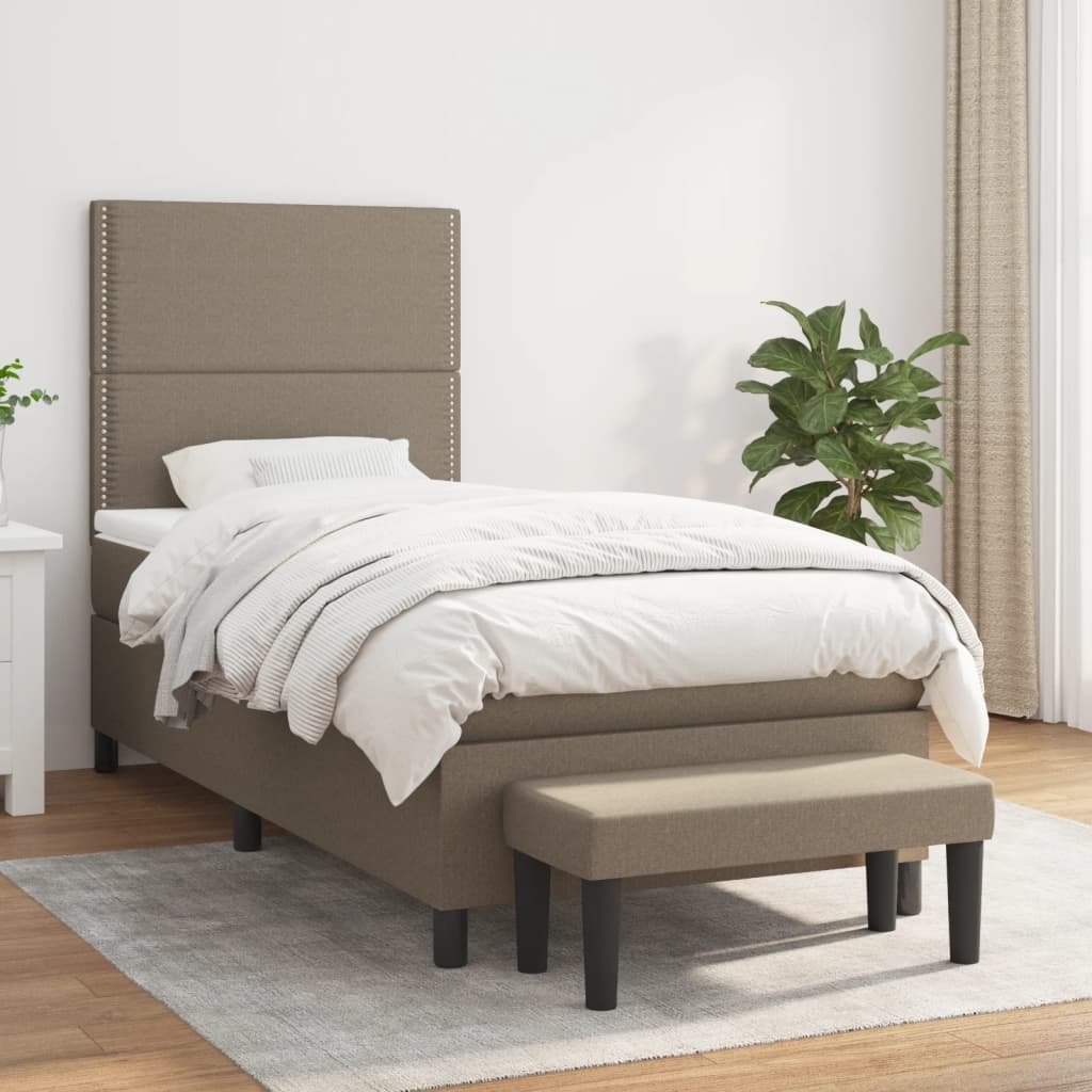 Lit À Ressorts Avec Tête De Lit Tissu