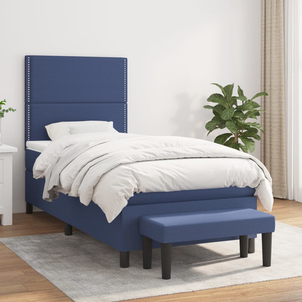 Lit À Ressorts Avec Tête De Lit Tissu
