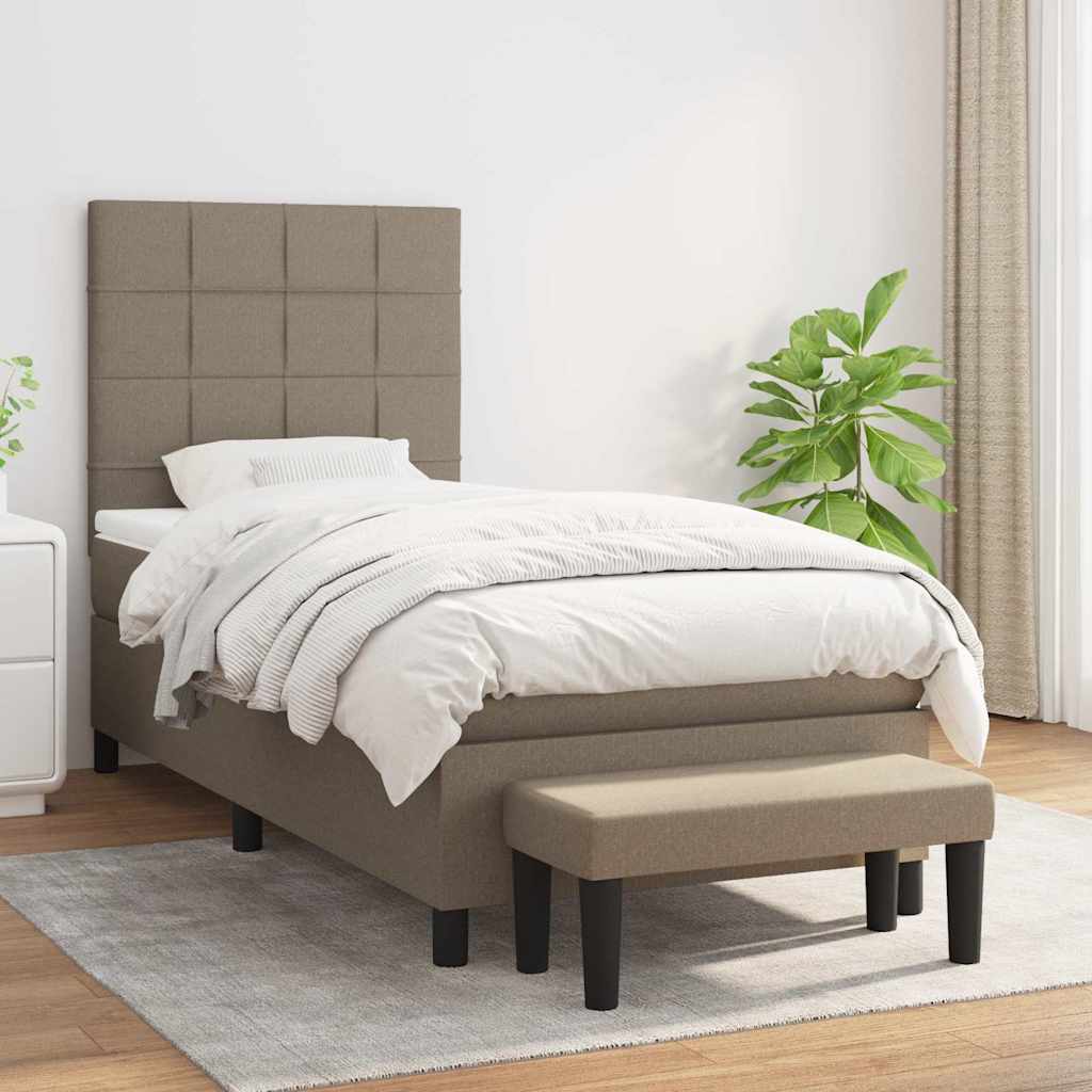 Lit À Ressorts Avec Tête De Lit Tissu