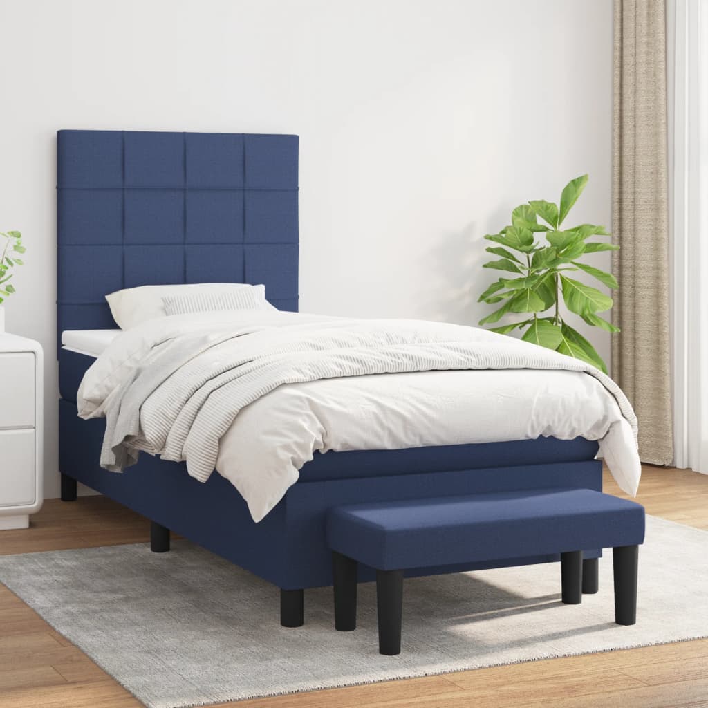 Lit À Ressorts Avec Tête De Lit Tissu