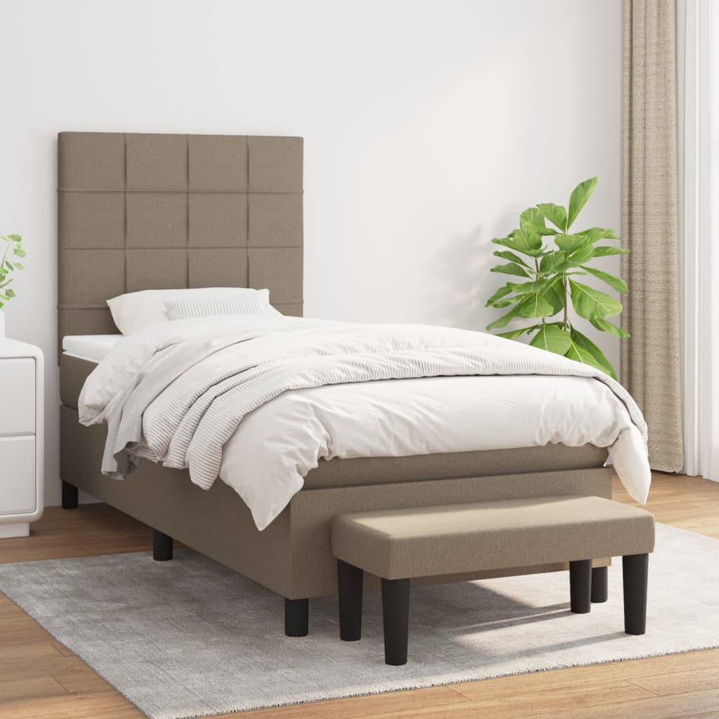 Lit À Ressorts Avec Tête De Lit Tissu