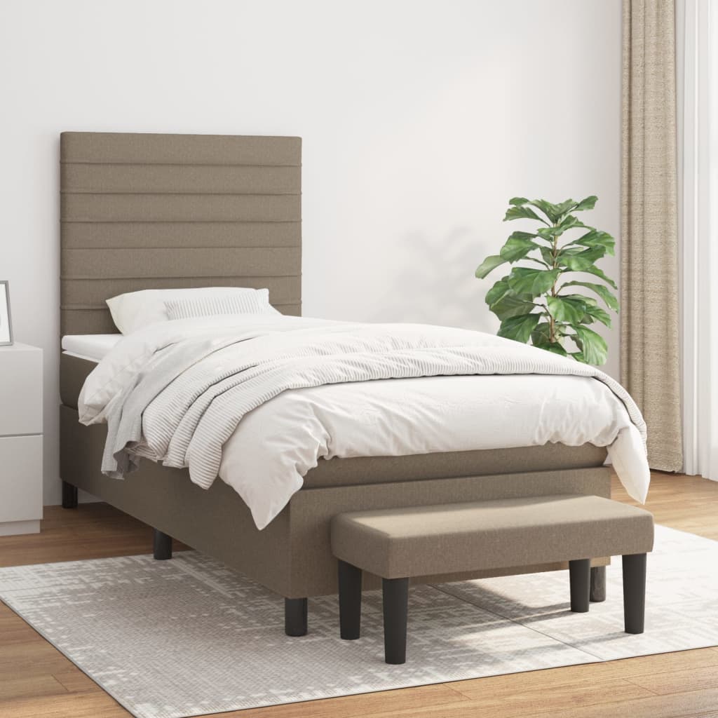 Lit À Ressorts Avec Tête De Lit Tissu