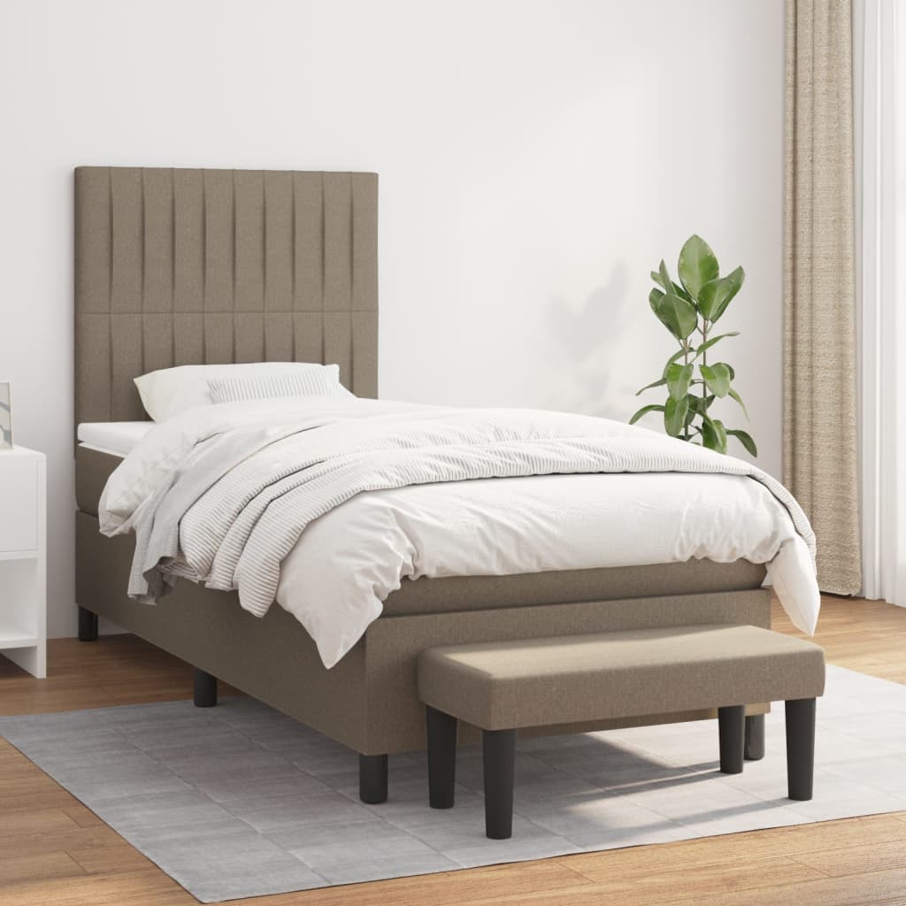 Lit À Ressorts Avec Tête De Lit Tissu