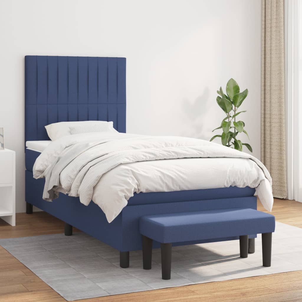 Lit À Ressorts Avec Tête De Lit Tissu