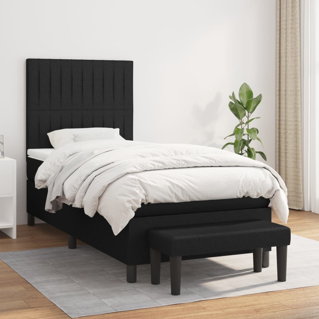 Lit À Ressorts Avec Tête De Lit Tissu