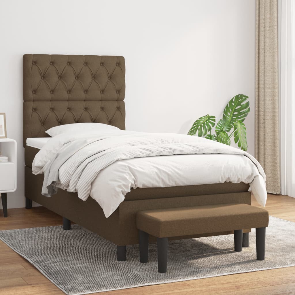Lit À Ressorts Avec Tête De Lit Tissu