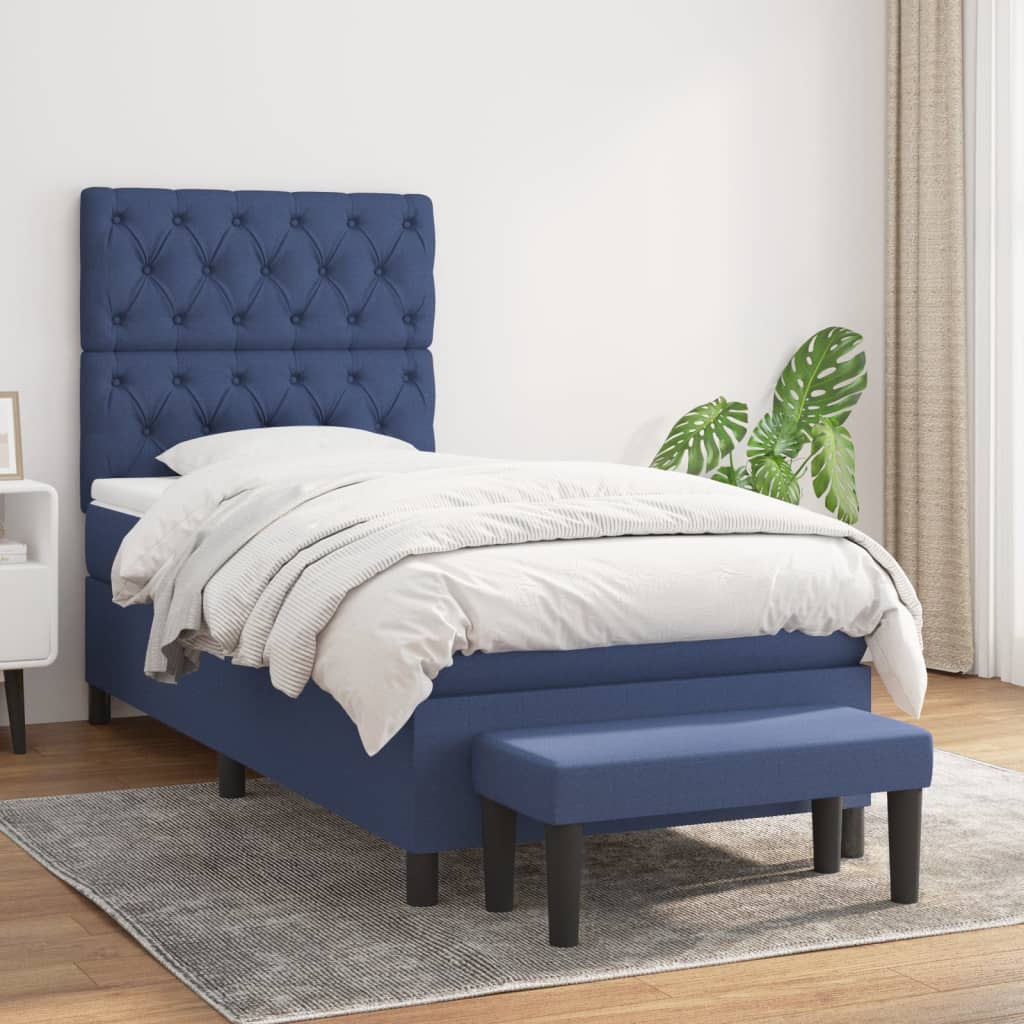 Lit À Ressorts Avec Tête De Lit Tissu