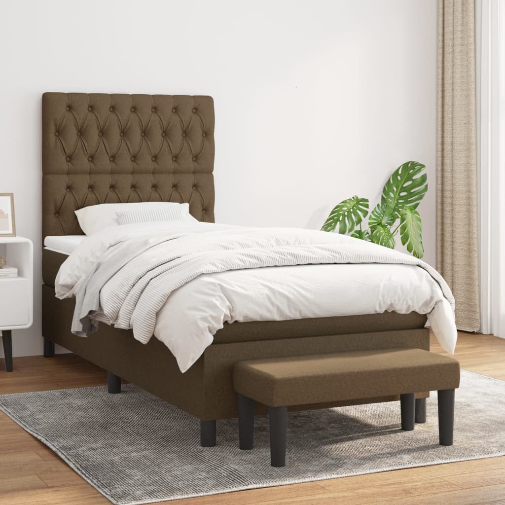 Lit À Ressorts Avec Tête De Lit Tissu