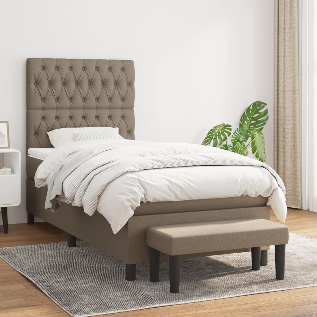 Lit À Ressorts Avec Tête De Lit Tissu
