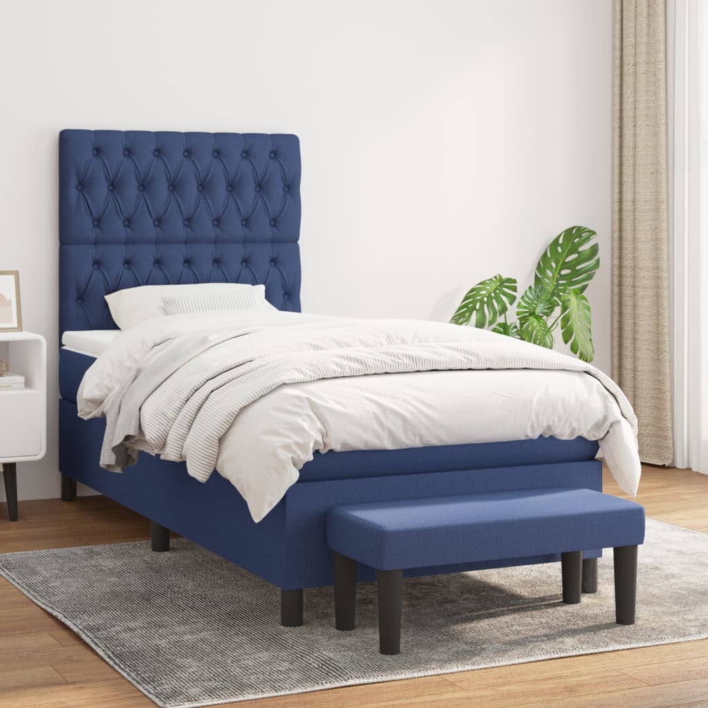 Lit À Ressorts Avec Tête De Lit Tissu
