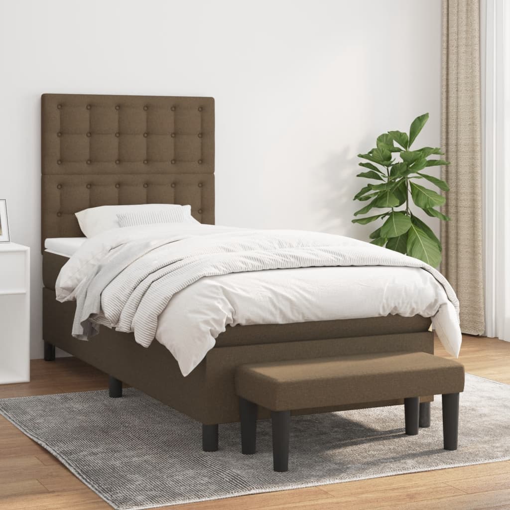 Lit À Ressorts Avec Tête De Lit Tissu