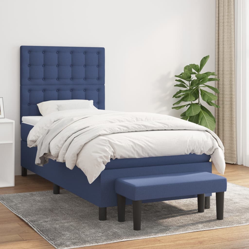 Lit À Ressorts Avec Tête De Lit Tissu