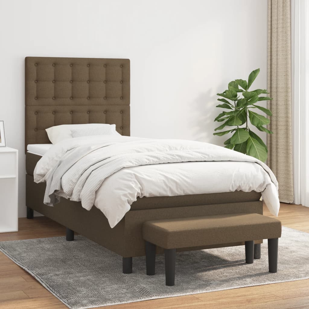 Lit À Ressorts Avec Tête De Lit Tissu