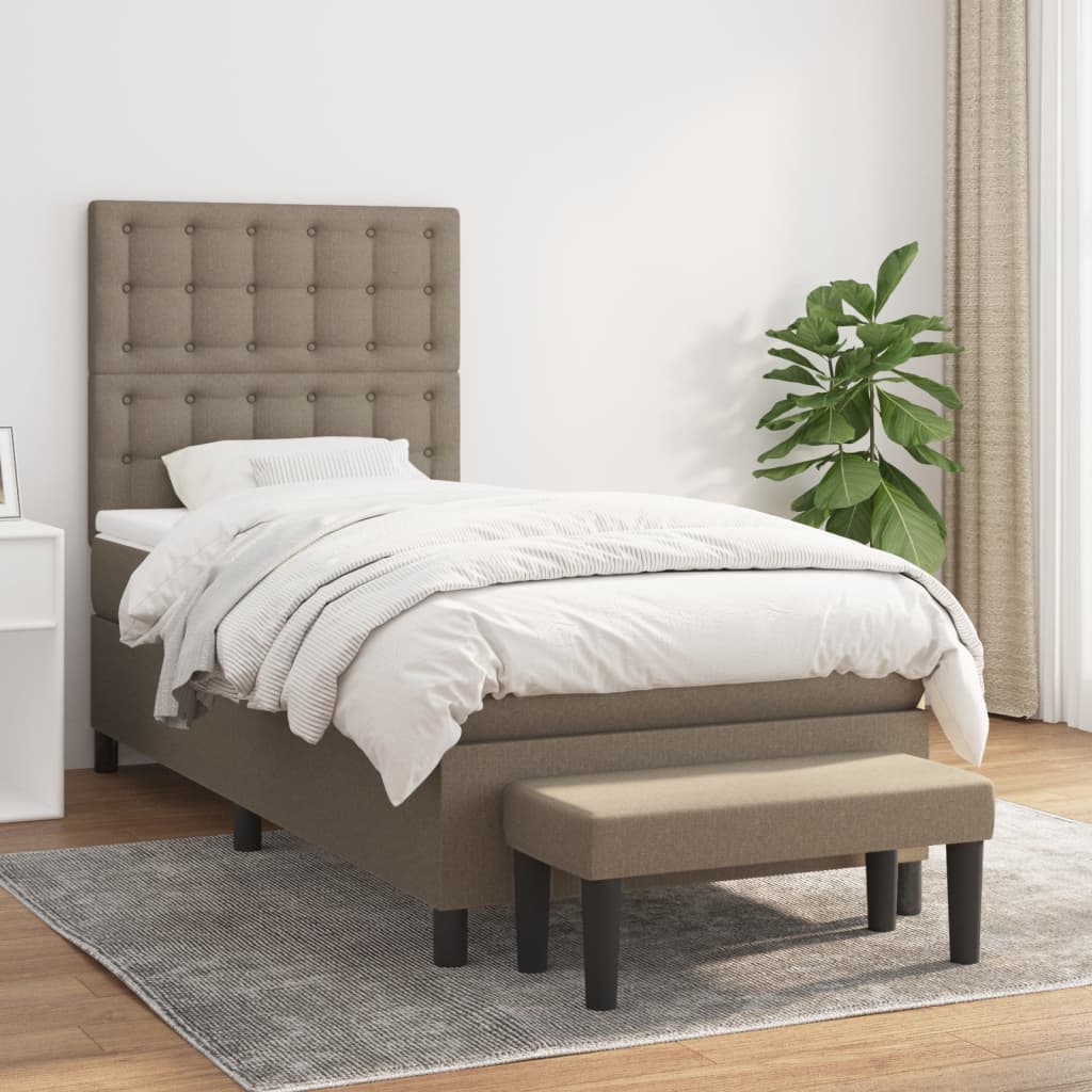 Lit À Ressorts Avec Tête De Lit Tissu