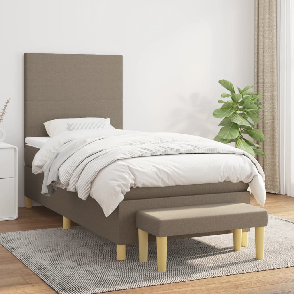 Lit À Ressorts Avec Coussin 190 X 90 Cm Tissu