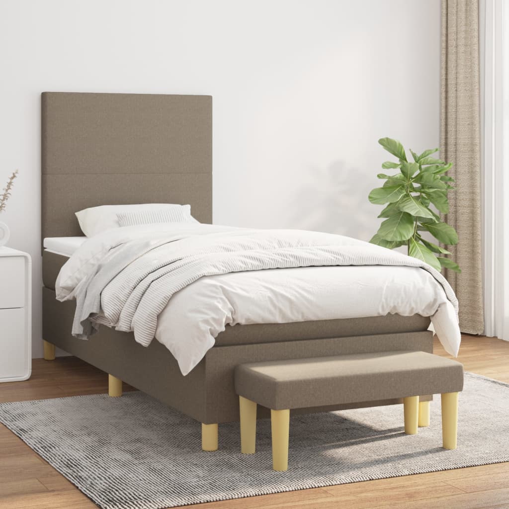 Lit À Ressorts Avec Coussin 190 X 90 Cm Tissu