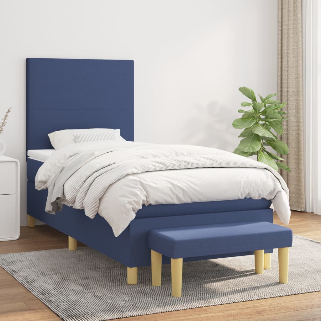 Lit À Ressorts Avec Coussin 190 X 90 Cm Tissu