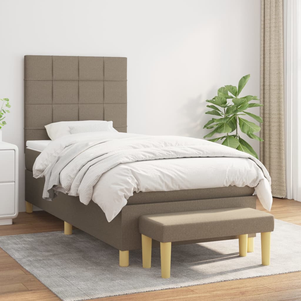 Lit À Ressorts Avec Coussin 190 X 90 Cm Tissu