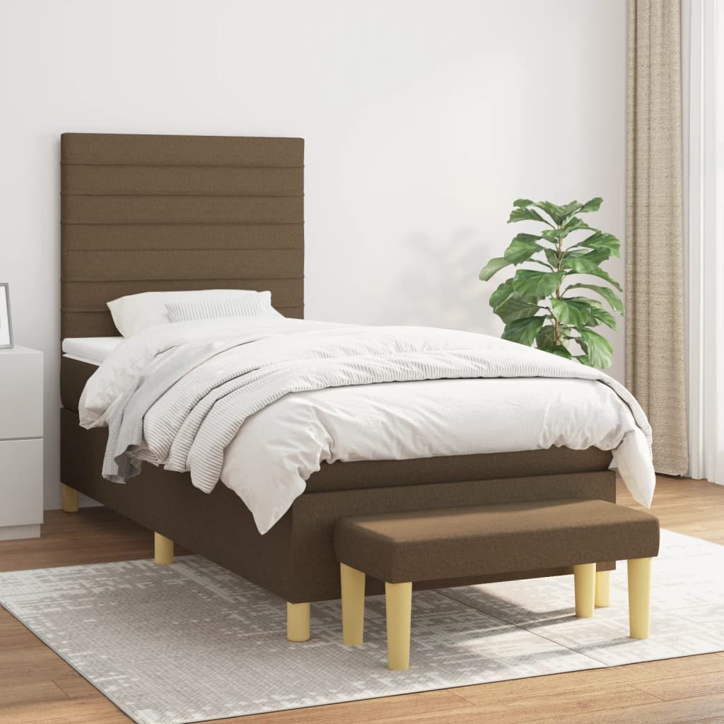 Lit À Ressorts Avec Coussin 190 X 90 Cm Tissu