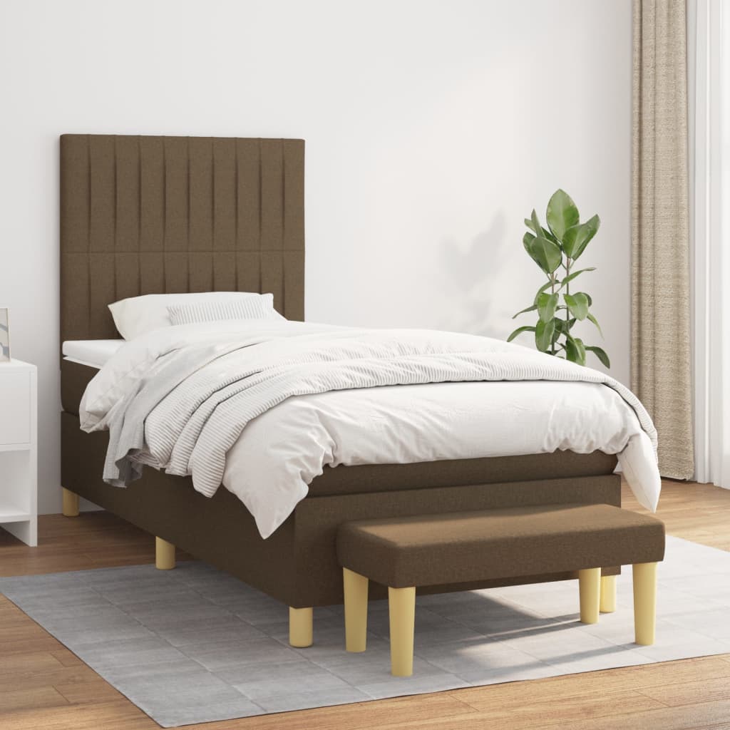 Lit À Ressorts Avec Coussin 190 X 90 Cm Tissu