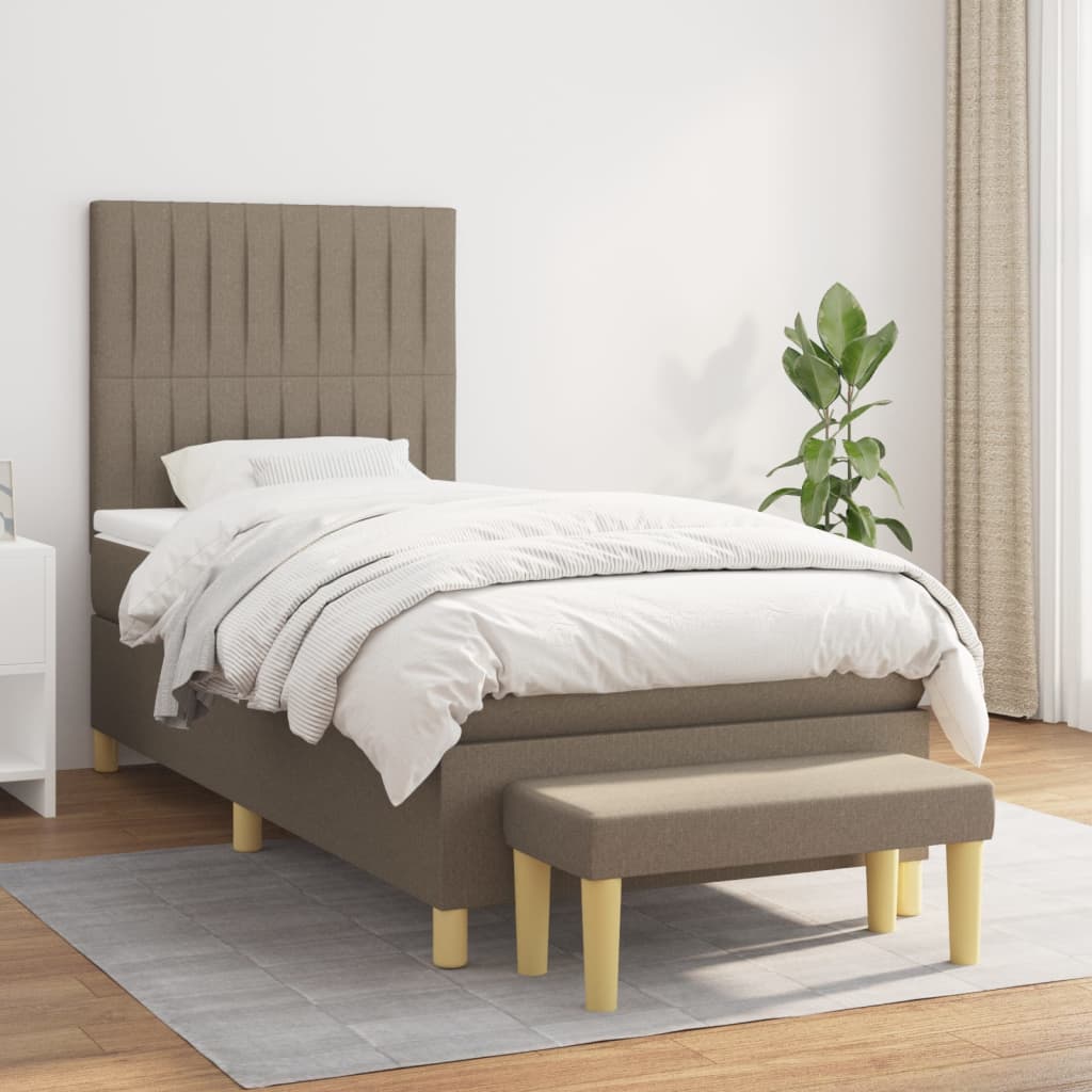 Lit À Ressorts Avec Coussin 190 X 90 Cm Tissu
