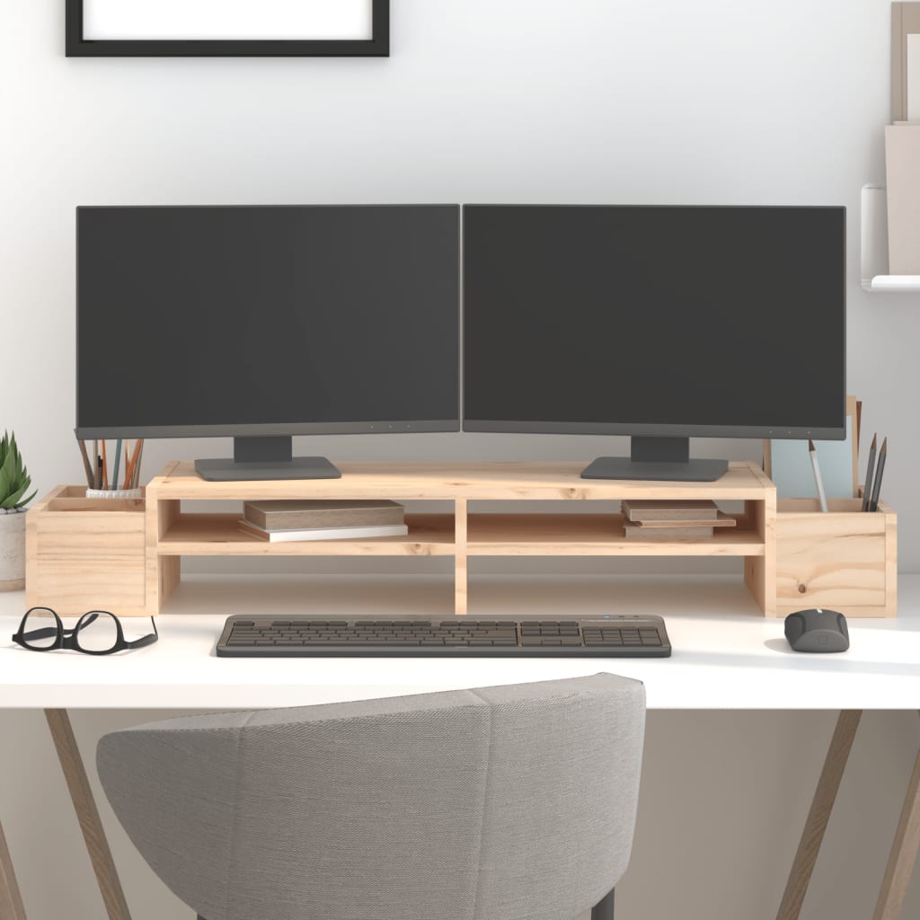 Support Pour Moniteur 70X27,5X15 Cm Bois De Pin Solide