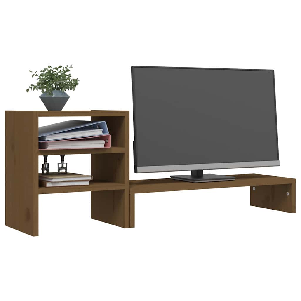 Support De Moniteur 81X20X30 Cm Bois De Pin Solide