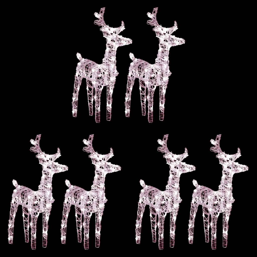 Rennes De Noël 6 Pcs 240 Led Acrylique
