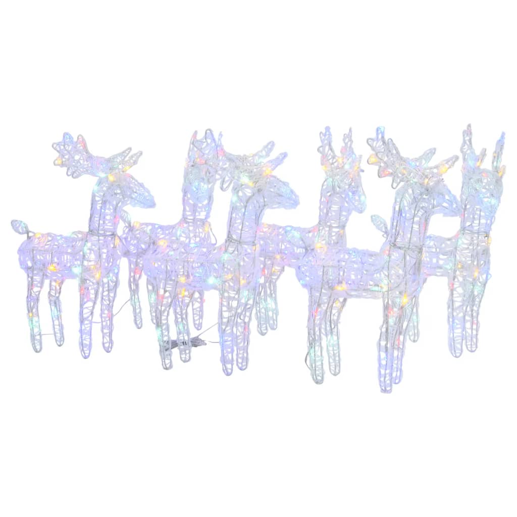 Rennes De Noël 6 Pcs 240 Led Acrylique