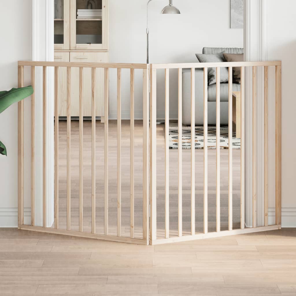 Barrière Pour Chien Pliable 3 Panneaux 150 Cm Bois De Peuplier