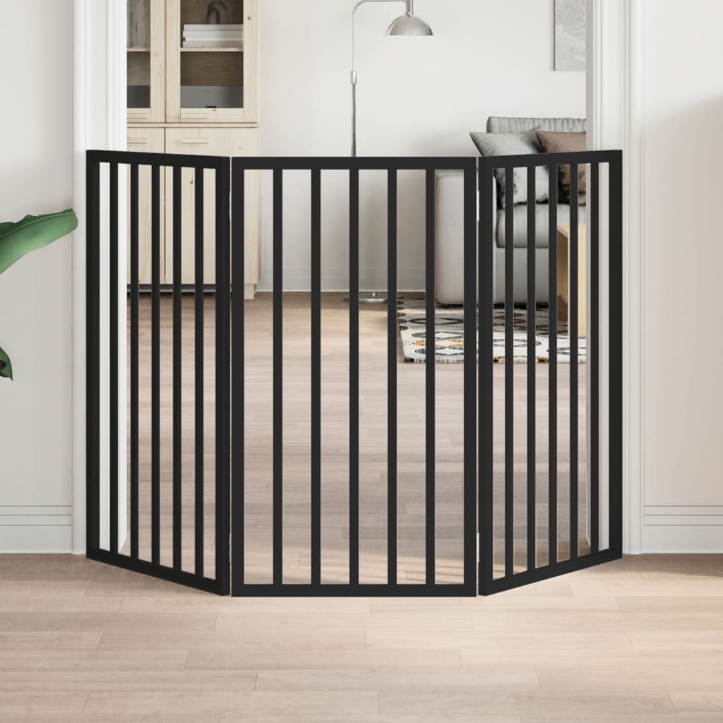 Barrière Pour Chien Pliable 3 Panneaux 150 Cm Bois De Peuplier