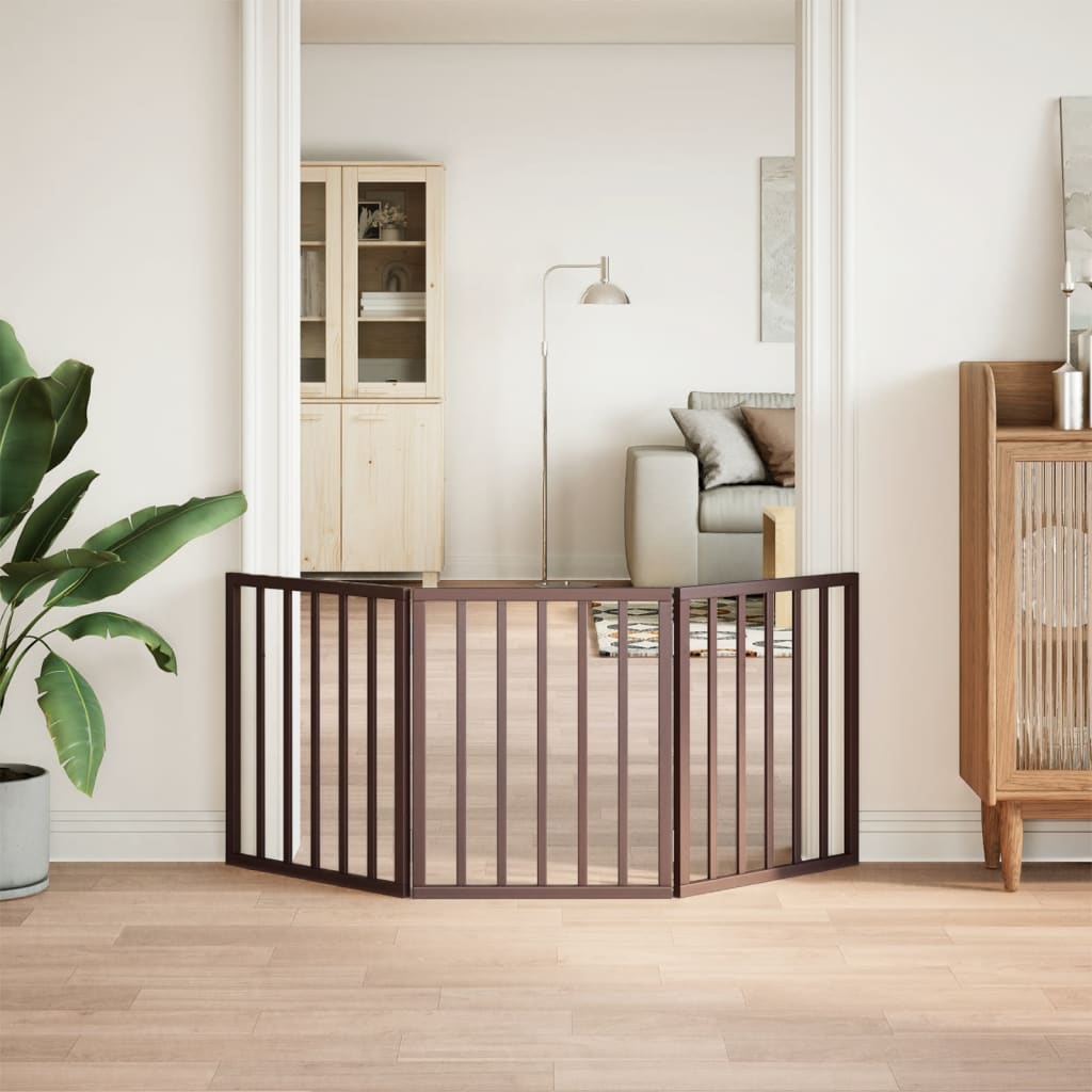 Barrière Pour Chien Pliable 3 Panneaux 150 Cm Bois De Peuplier
