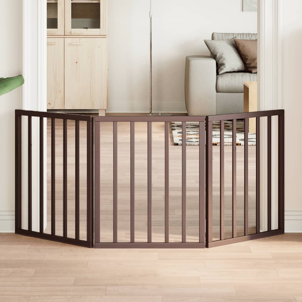 Barrière Pour Chien Pliable 3 Panneaux 150 Cm Bois De Peuplier