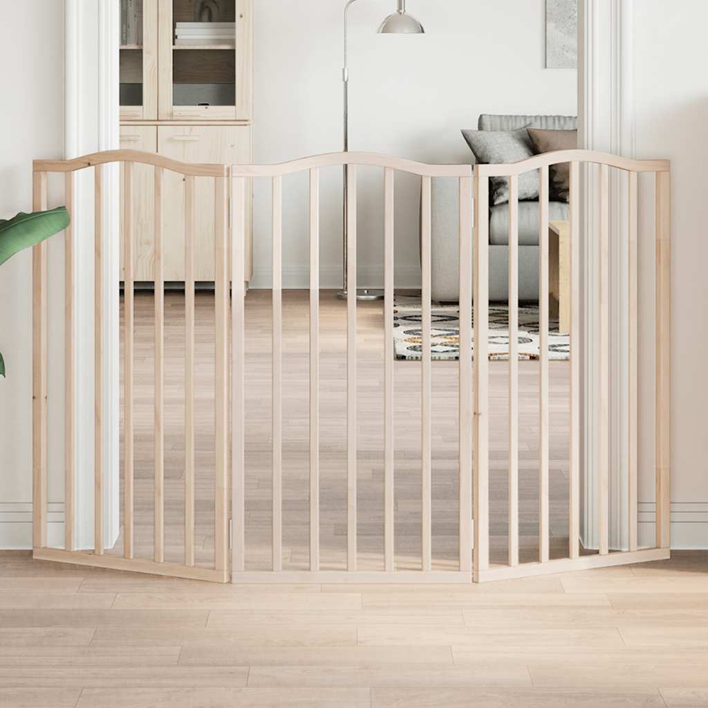 Barrière Pour Chiens Et Porte 4 Panneaux Bois De Peuplier